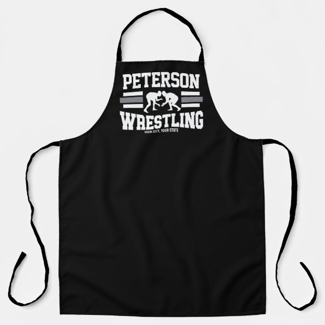 Wrestler ADD NAME School Athlete Wrestling Team  Apron (Front)