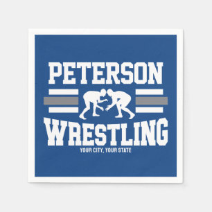 Wrestler ADD NAME School Athlete Wrestling Team  Napkin