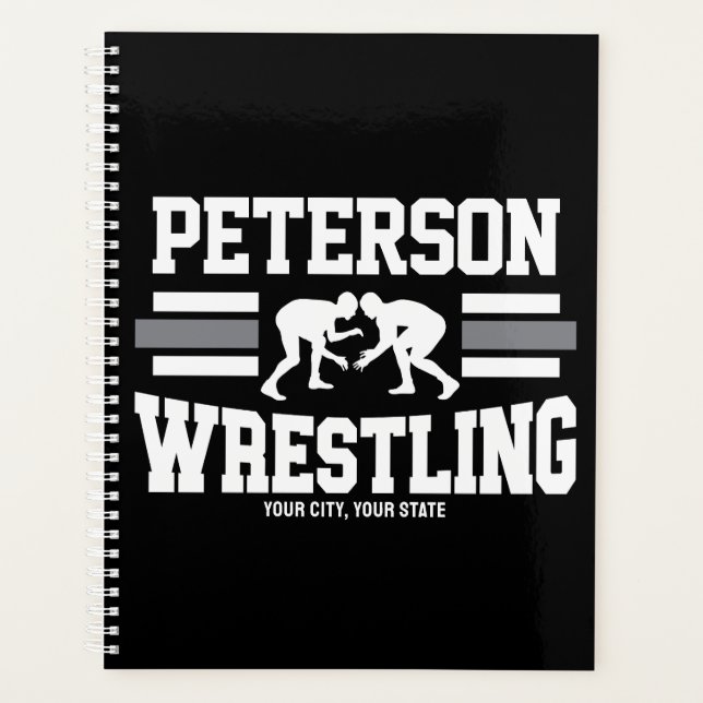 Wrestler ADD NAME School Athlete Wrestling Team Planner (Front)