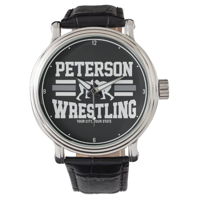 Wrestler ADD NAME School Athlete Wrestling Team Watch (Front)