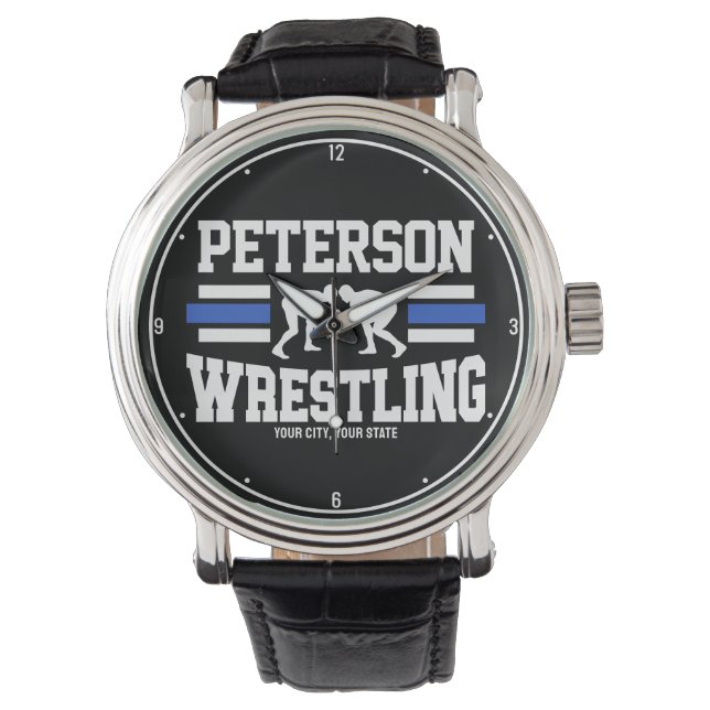 Wrestler ADD NAME School Athlete Wrestling Team Watch (Front)