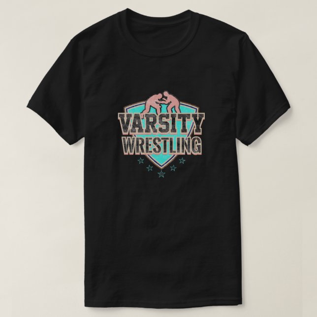 Wrestler Gift Varsity Wrestling Team Gift T-Shirt (Design Front)