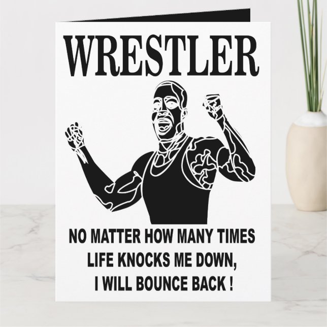 Wrestler Inspirational Wrestling Greeting Card (Front)