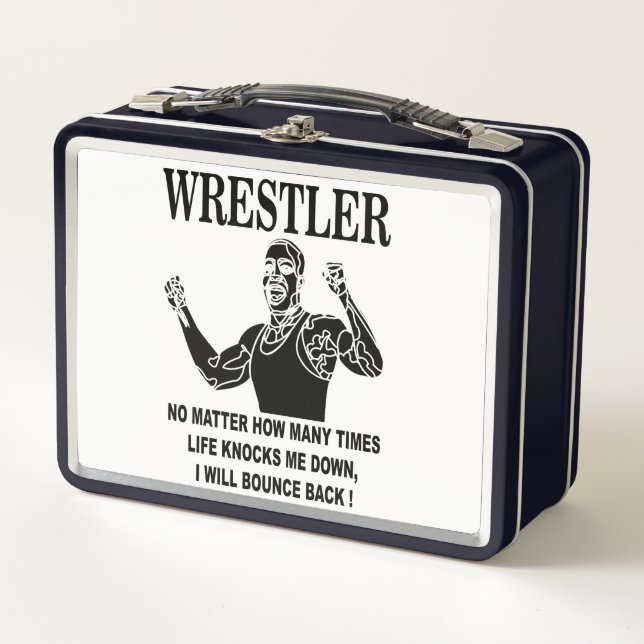 Wrestler Inspirational Wrestling  Metal Lunch Box (Front)