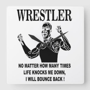 Wrestler Inspirational Wrestling  Square Wall Clock