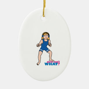 Wrestler - Light/Blonde Ceramic Tree Decoration