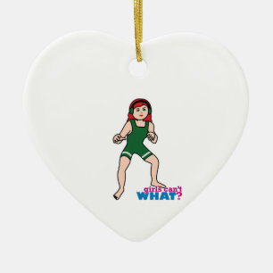 Wrestler - Light/Red Ceramic Tree Decoration