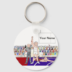 Wrestler - male key ring