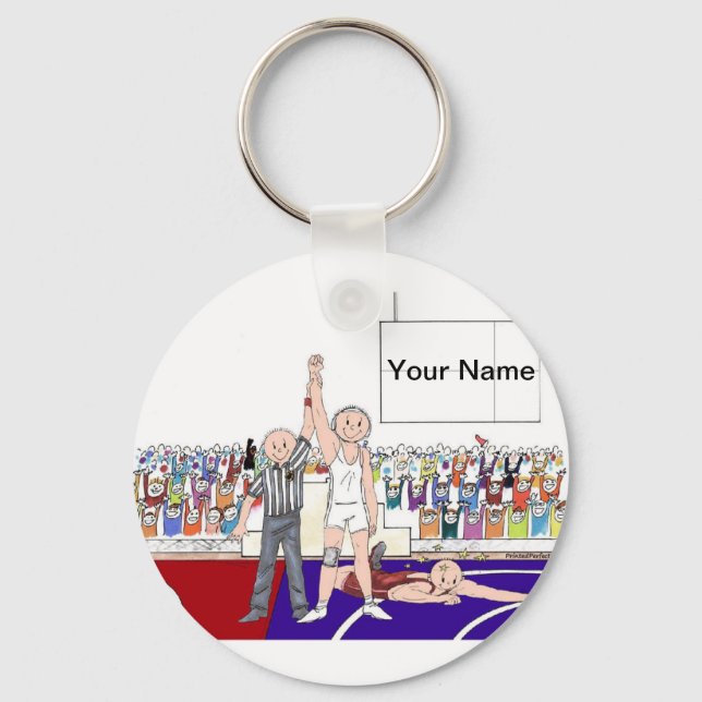 Wrestler - male  key ring (Front)