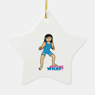 Wrestler - Medium Ceramic Tree Decoration