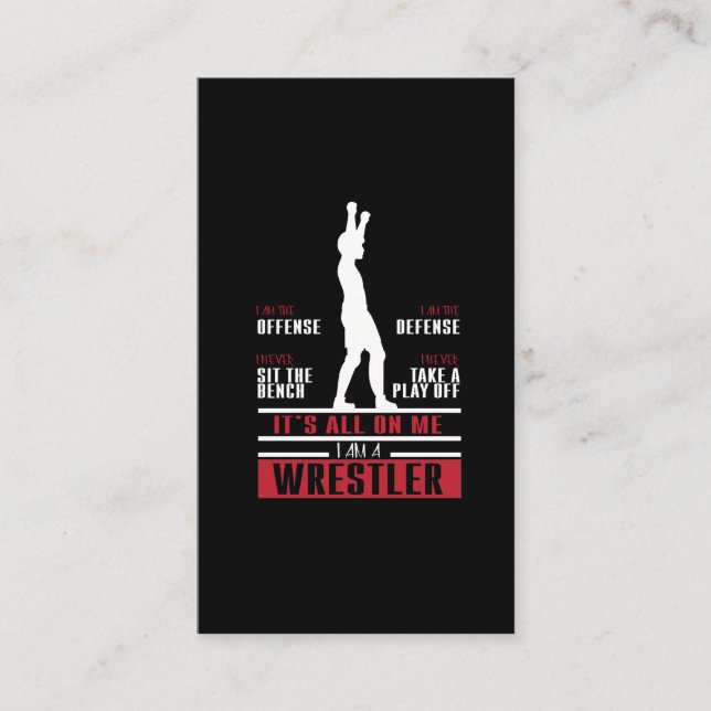 Wrestler Wrestling Cute Gift For Wrestler Business Card (Front)