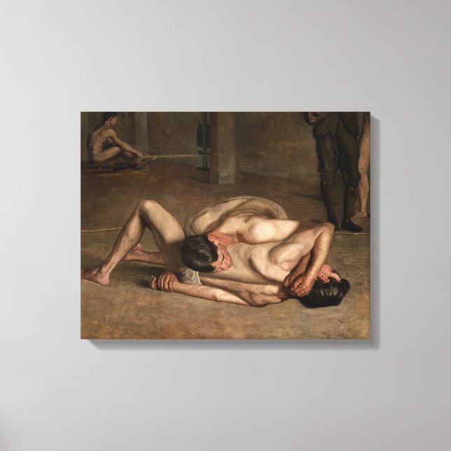 Wrestlers (by Thomas Eakins) Canvas Print (Front)