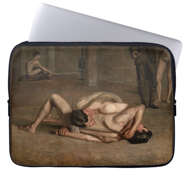 Wrestlers (by Thomas Eakins) Laptop Sleeve (Front)