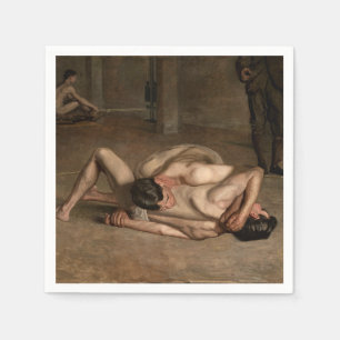 Wrestlers (by Thomas Eakins) Napkin