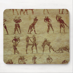 Wrestlers, detail from a tomb wall painting mouse mat