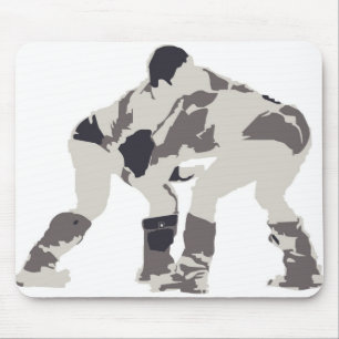 Wrestlers in Mongolia Mouse Mat