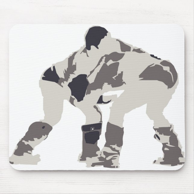 Wrestlers in Mongolia Mouse Mat (Front)