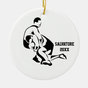Wrestlers On The Mat Christmas Ornament