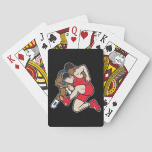 Wrestlers Playing Cards