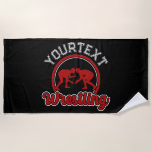  Wrestling ADD NAME Grapple Champion Team Player  Beach Towel