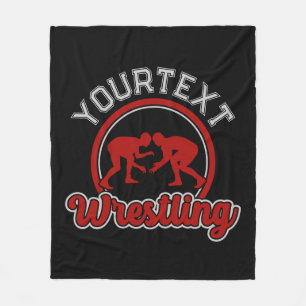 Wrestling ADD NAME Grapple Champion Team Player Fleece Blanket