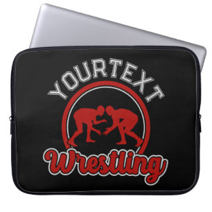 Wrestling ADD NAME Grapple Champion Team Player Laptop Sleeve