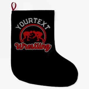  Wrestling ADD NAME Grapple Champion Team Player  Large Christmas Stocking