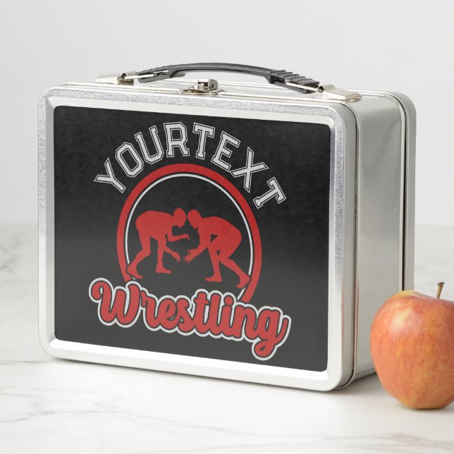  Wrestling ADD NAME Grapple Champion Team Player  Metal Lunch Box (In Situ)