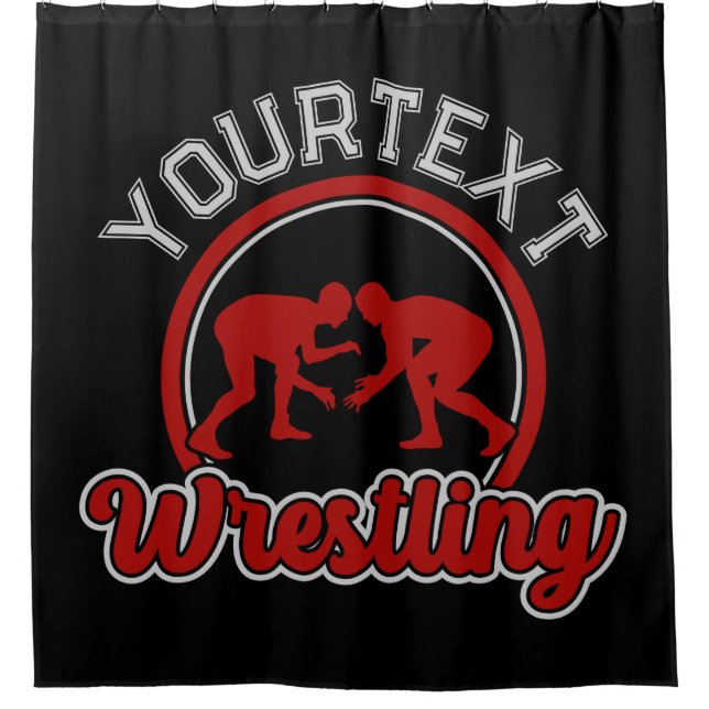  Wrestling ADD NAME Grapple Champion Team Player  Shower Curtain (Front)