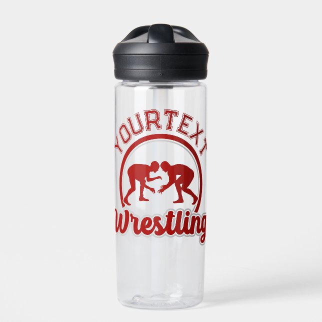  Wrestling ADD NAME Grapple Champion Team Player  Water Bottle (Front)