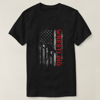 Wrestling American Flag USA Quote Wrestler    T-Shirt