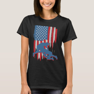 Wrestling American USA Flag Wrestling  Wrestling F T-Shirt