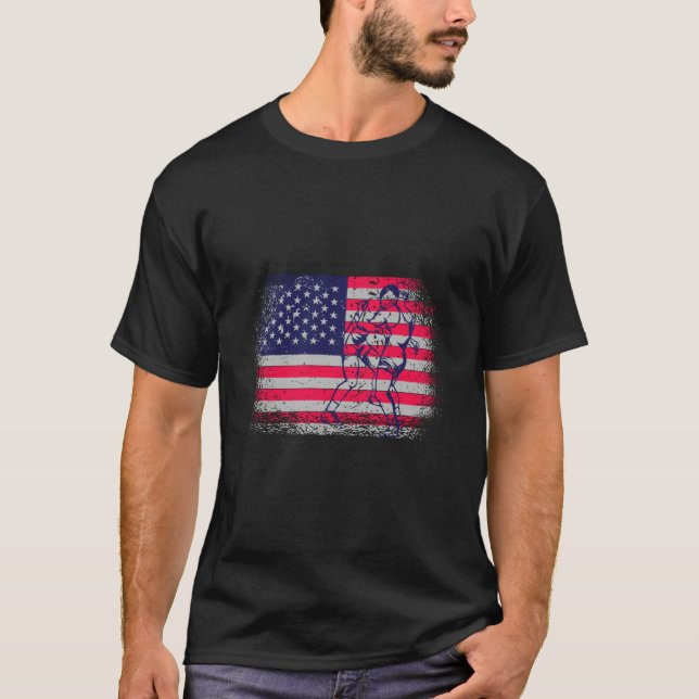 Wrestling American USA Flag Wrestling Wrestling Fa T-Shirt (Front)