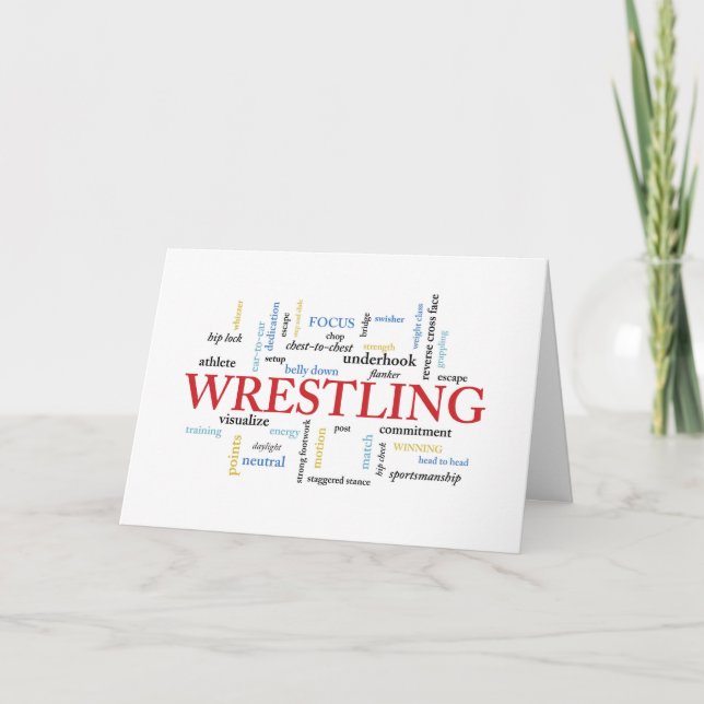 Wrestling Birthday in Words Card (Front)