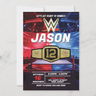 Wrestling Birthday Invitation