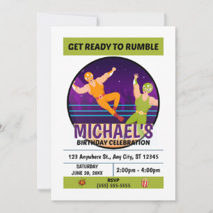 Wrestling Birthday Party Invitation
