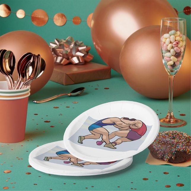 Wrestling Bout Paper Plate (Creator Uploaded)