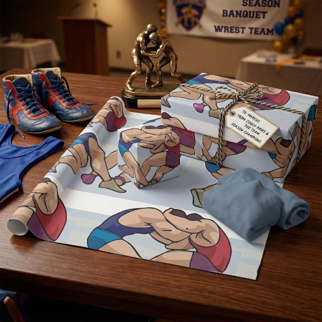 Wrestling Bout Wrapping Paper (Creator Uploaded)