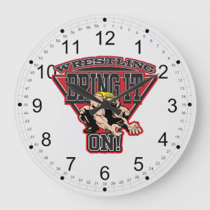 Wrestling Bring It On Large Clock