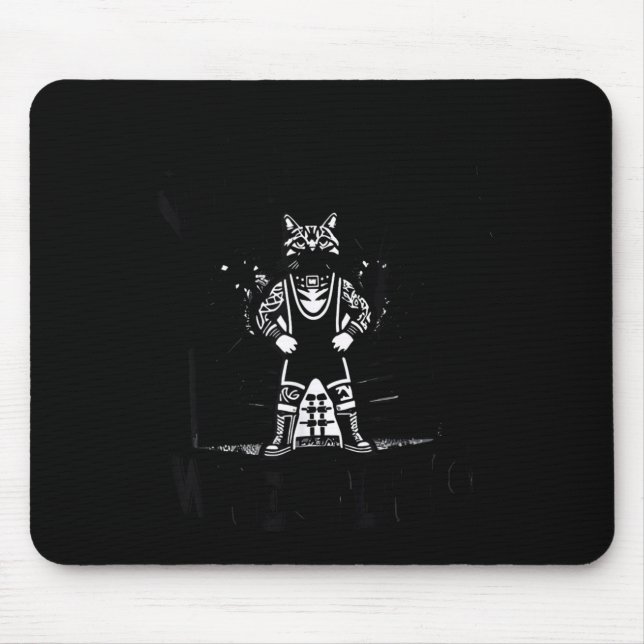 Wrestling Cat Funny Weekends Watching For Men Wome Mouse Mat (Front)
