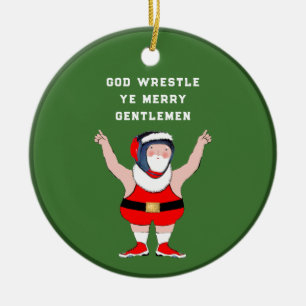 Wrestling Christmas Collectable Ceramic Tree Decoration