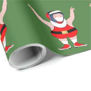 Wrestling Christmas Holiday Gift Wrapping Paper