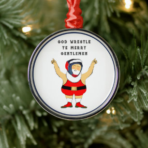 Wrestling Christmas Metal Tree Decoration