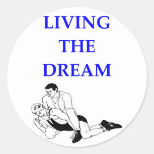 wrestling classic round sticker
