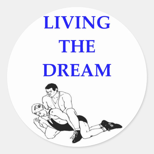 wrestling classic round sticker (Front)