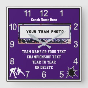 Wrestling Clock with Your Photo, Text and Colours