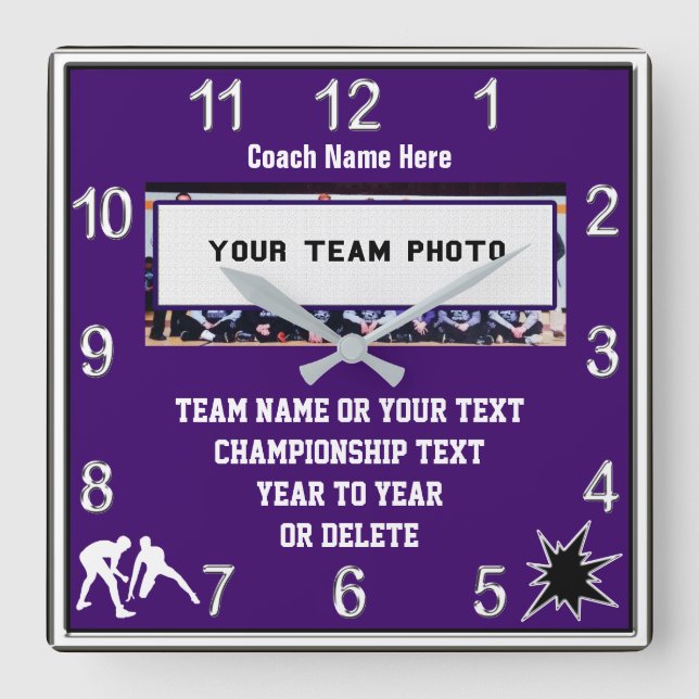 Wrestling Clock with Your Photo, Text and Colours (Front)