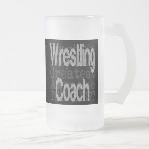 Wrestling Coach Extraordinaire Frosted Glass Beer Mug