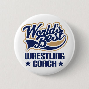 Wrestling Coach Gift 6 Cm Round Badge