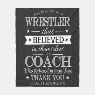 Wrestling Coach Thank You Gift Blanket